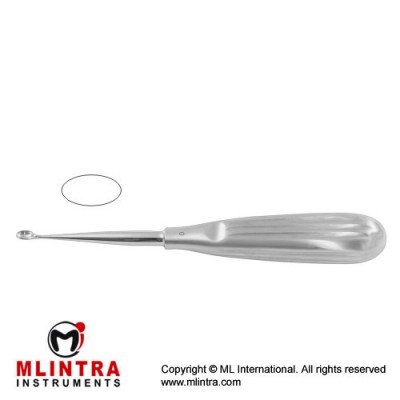 Schede Bone Curette Oval - Fig. 4 Stainless Steel, 17 cm - 6 3/4" Scoop Size 8 mm